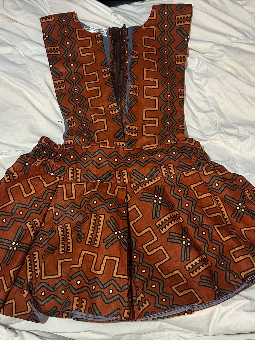 African Wax Print Peplum Top 100% Cotton Lace-Up Back Handmade